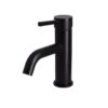 Round Basin Mixer Curved Spout - Single Lever - Matte Black