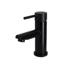 Round Basin Mixer Straight Spout - Single Lever - Matte Black