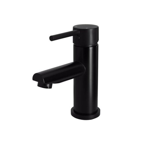 Round Basin Mixer Straight Spout - Single Lever - Matte Black