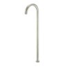 Round Brass Floor Standing Bath Spout - PVD Brushed Nickel