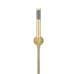 Round Brass Hand Shower Bath Set on Fixed Bracket - PVD Tiger Bronze
