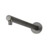 Round Brass Straight Shower Arm - Wall Mounted - 400mm - PVD Shadow