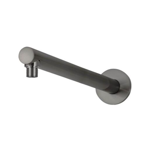 Round Brass Straight Shower Arm - Wall Mounted - 400mm - PVD Shadow