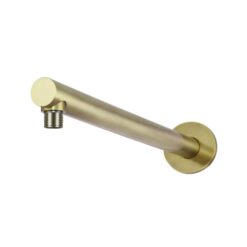 Round Brass Straight Shower Arm - Wall Mounted - 400mm - PVD Tiger Bronze