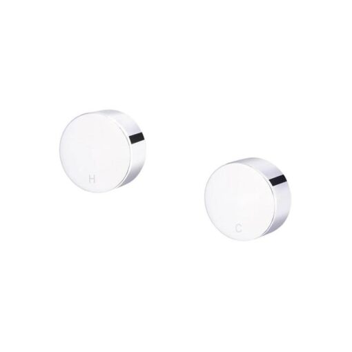 Round Brass Wall Taps - Quarter Turn - Chrome