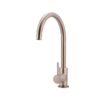 Round Kitchen Mixer Tap - Gooseneck Swivel - Champagne