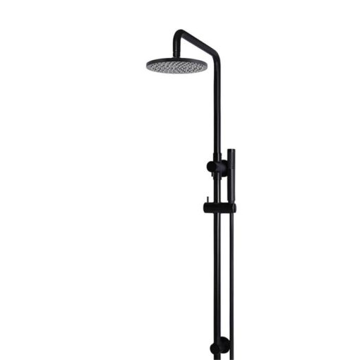 Round Shower Rail Set - 200mm Shower Head - Single Function Hand Shower - Matte Black