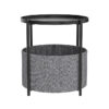 Round Side Table Bedside Storage Basket