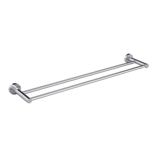 Round Stainless Steel Double Towel Rail - Chrome - 600mm