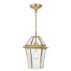 Rye IP44 Metal & Glass Indoor / Outdoor Pendant / Batten Fix Ceiling Light, Small, Brass