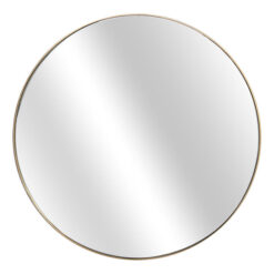 Ryleigh Iron Frame Round Wall Mirror, 80cm, Gold