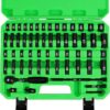 SWANLAKE 1/4" Drive Impact Socket Set, 56-Piece Standard SAE (5/32 to 9/16 inch) and Metric (4-15mm) Size, 6 Point, Cr-V, 1/4-Inch Drive Ratchet Handl