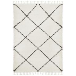 Saffron Hawa Fringed Shag Rug, 330x240cm, White