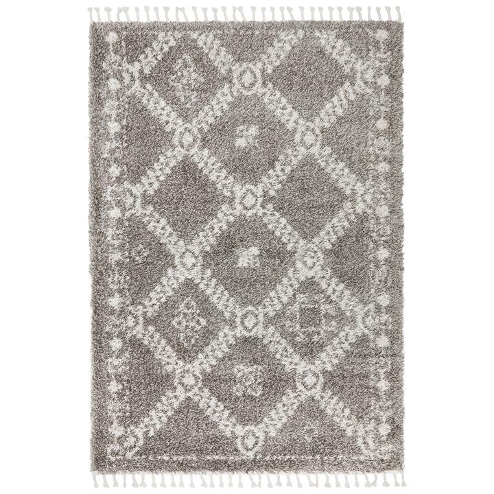 Saffron Jamila Fringed Shag Rug, 230x160cm, Grey Saffron Jamila Fringed Shag Rug, 230x160cm, Grey