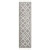 Saffron Jamila Fringed Shag Runner Rug, 80x400cm, Silver