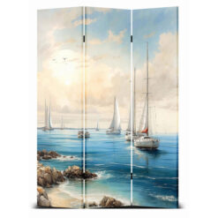 Sailing by the Shoals Canvas Trifold Room Divider