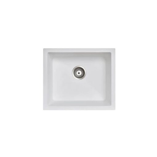 Salsa Granite Kitchen Sink - 533 x 457mm Single Bowl - Snova White - Top/Under Mount