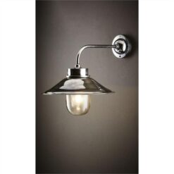 Sandhurst IP54 Retro Outdoor Metal & Glass Wall Light, Antique Silver