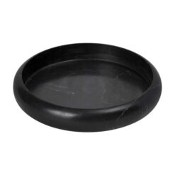Santiago Marble Round Tray, Small, Black