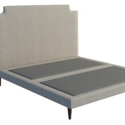 Scallop custom upholstered bed with choice of standard base