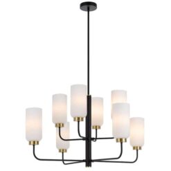 Sebring Metal & Glass Chandelier, Large, Black