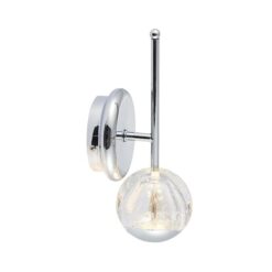 Segovia Glass & Metal LED Wall Light, Chrome