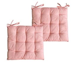 Set of 2 Colter Cotton Chair Pads Salmon