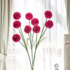 Set of 3 Three Head Artificial Hydrangeas - Hot Pink
