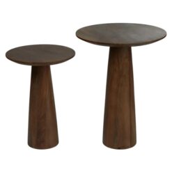 Seville 2 Piece Timber Round Side Table Set