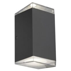 Sherlock IP54 Exterior Up / Down LED Wall Light, Square, Black