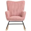 Sherman Corduroy Fabric Rocking Chair, Pink