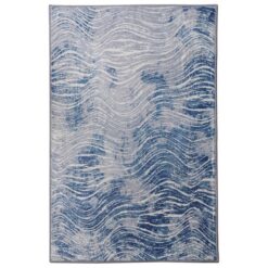 Shikhar Modern Machine Washable Rug, 230x160cm, Blue
