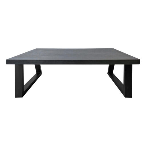Sierra Engineered Stone & Iron Coffee Table, 130cm, Ebony / Black
