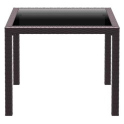 Siesta Bali Resin Wicker Indoor / Outdoor Square Dining Table, 94cm, Chocolate