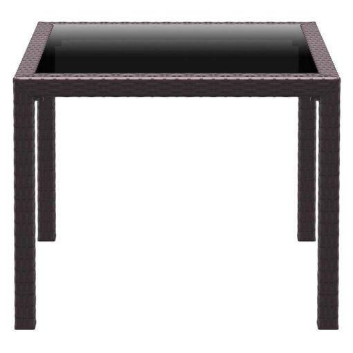 Siesta Bali Resin Wicker Indoor / Outdoor Square Dining Table, 94cm, Chocolate