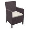 Siesta California Commercial Grade Indoor / Outdoor Tub Chair with Cushion, Chocolate