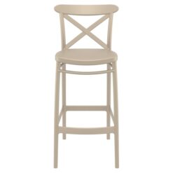 Siesta Cross Indoor / Outdoor Bar Stool, Taupe