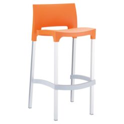 Siesta Gio Commercial Grade Indoor / Outdoor Bar Stool, Orange