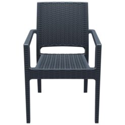 Siesta Ibiza Commercial Grade Resin Wicker Indoor / Outdoor Dining Armchair, Anthracite