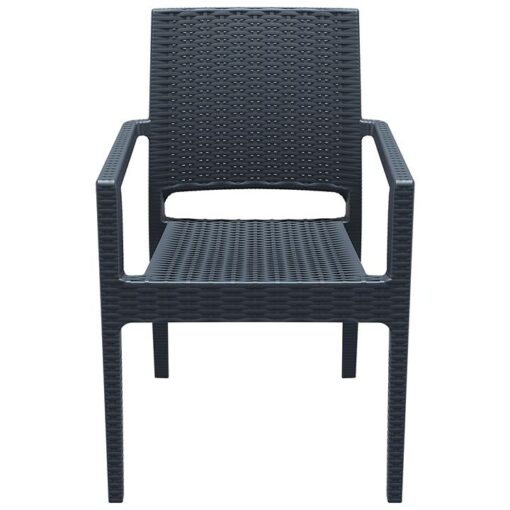 Siesta Ibiza Commercial Grade Resin Wicker Indoor / Outdoor Dining Armchair, Anthracite