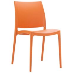 Siesta Maya Commercial Grade Indoor / Outdoor Dining Chair, Orange