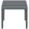 Siesta Paris Commercial Grade Outdoor Side Table / Footrest, Dark Grey
