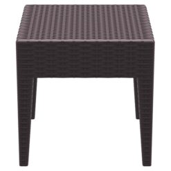 Siesta Tequila Commercial Grade Resin Wicker Outdoor Side Table, Chocolate