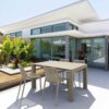 Siesta Vegas 5 Piece Commercial Grade Outdoor Extendable Dining Table Set, 100-140cm, with Air Chair, Taupe