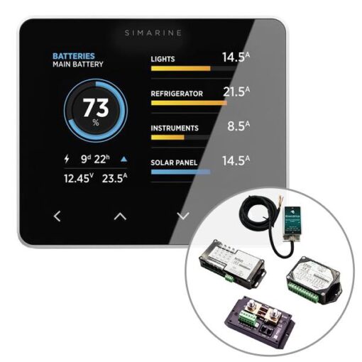 Simarine by Enerdrive, Digital Battery Monitor Pack (Shunt 300A, Quad Shunt 4 x 25A, Tank Module & Inclinometer)