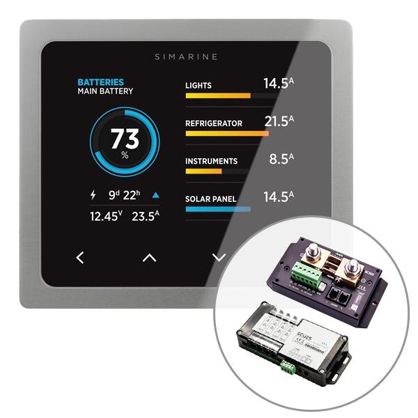 Simarine by Enerdrive, Mount Silver Digital Battery Monitor Pack (Shunt 300A & Quad Shunt 4 x 25A) Simarine by Enerdrive, Mount Silver Digital Battery Monitor Pack (Shunt 300A & Quad Shunt 4 x 25A)