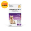 Simparica Trio For Xsmall Dogs 2.6-5kg (Purple) 6 Chews + 1 Free