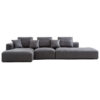 Sleekon Modern Fabric Modular Corner Sofa, 4 Seater Armless with LHF Chaise, Dark Grey