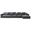Sleekon Modern Fabric Modular Corner Sofa, 5 Seater with RHF Chaise, Dark Grey Sleekon Modern Fabric Modular Corner Sofa, 5 Seater with RHF Chaise, Dark Grey