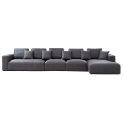 Sleekon Modern Fabric Modular Corner Sofa, 5 Seater with RHF Chaise, Dark Grey